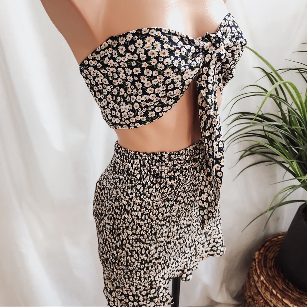 Floral Two Piece Skirt and Top Set